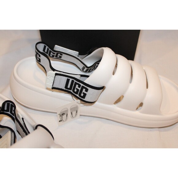 UGG MEN'S SPORT YEAH WATER RESISTANT SLINGBACK SANDALS WHITE NIB SZ 10 - Picture 2 of 5
